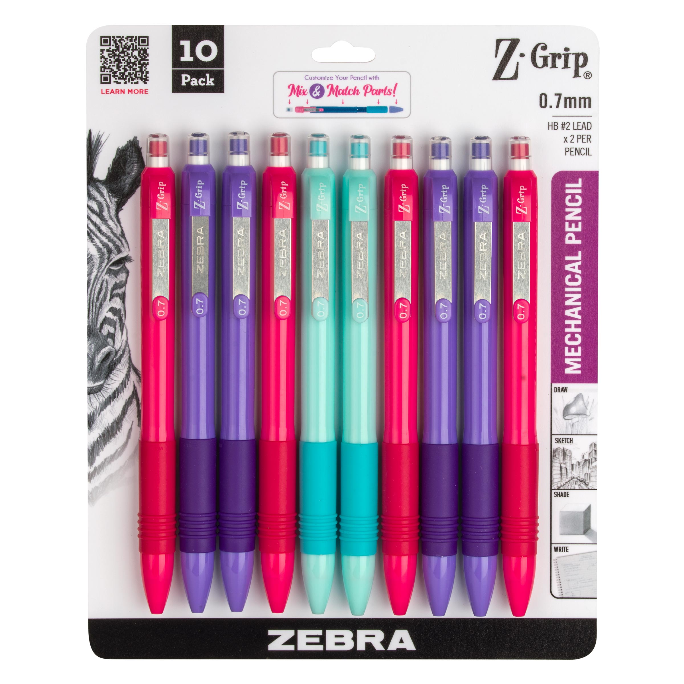 Assorted Brights (Pink Purple Lt Blue)